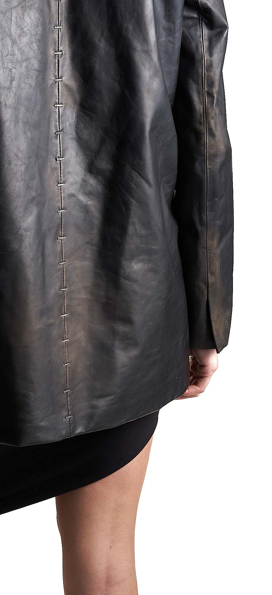 DANIELE BASTA LEATHER AND SILVER JACKET 
